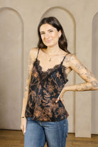 Chocolate Floral Tank-Tank Tops-Vixen Collection, Day Spa and Women's Boutique Located in Seattle, Washington
