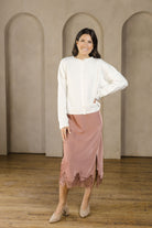 Dawn Lace Midi Skirt-Skirts-Vixen Collection, Day Spa and Women's Boutique Located in Seattle, Washington