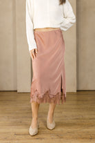 Dawn Lace Midi Skirt-Skirts-Vixen Collection, Day Spa and Women's Boutique Located in Seattle, Washington