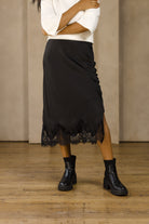 Dawn Lace Midi Skirt-Skirts-Vixen Collection, Day Spa and Women's Boutique Located in Seattle, Washington