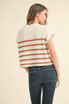 Kenzy Striped Knit Top-Short Sleeves-Vixen Collection, Day Spa and Women's Boutique Located in Seattle, Washington