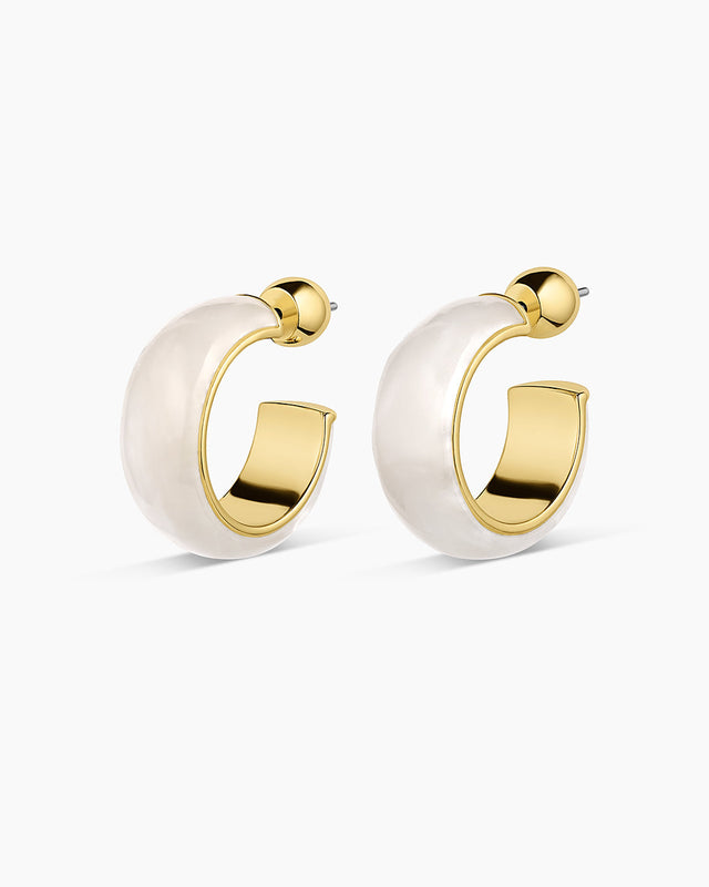 Paseo Marble Small Hoops-Earrings-Vixen Collection, Day Spa and Women's Boutique Located in Seattle, Washington