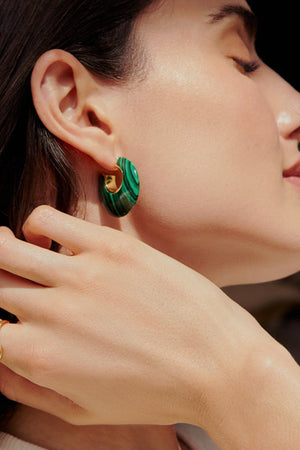 Paseo Marble Arc Hoops-Earrings-Vixen Collection, Day Spa and Women's Boutique Located in Seattle, Washington