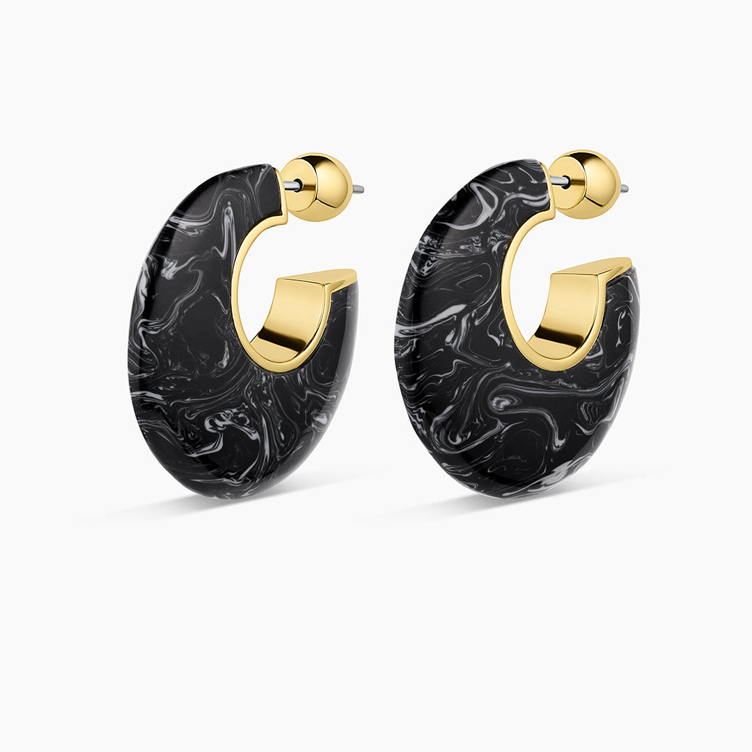 Paseo Marble Arc Hoops-Earrings-Vixen Collection, Day Spa and Women's Boutique Located in Seattle, Washington