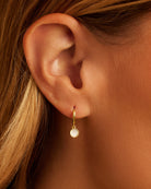 Rose Marble Coin Huggies-Earrings-Vixen Collection, Day Spa and Women's Boutique Located in Seattle, Washington