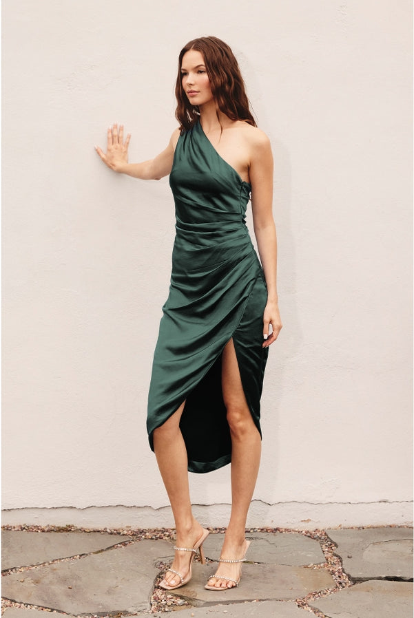 Lillian Ruched Midi Dress-Dresses-Vixen Collection, Day Spa and Women's Boutique Located in Seattle, Washington