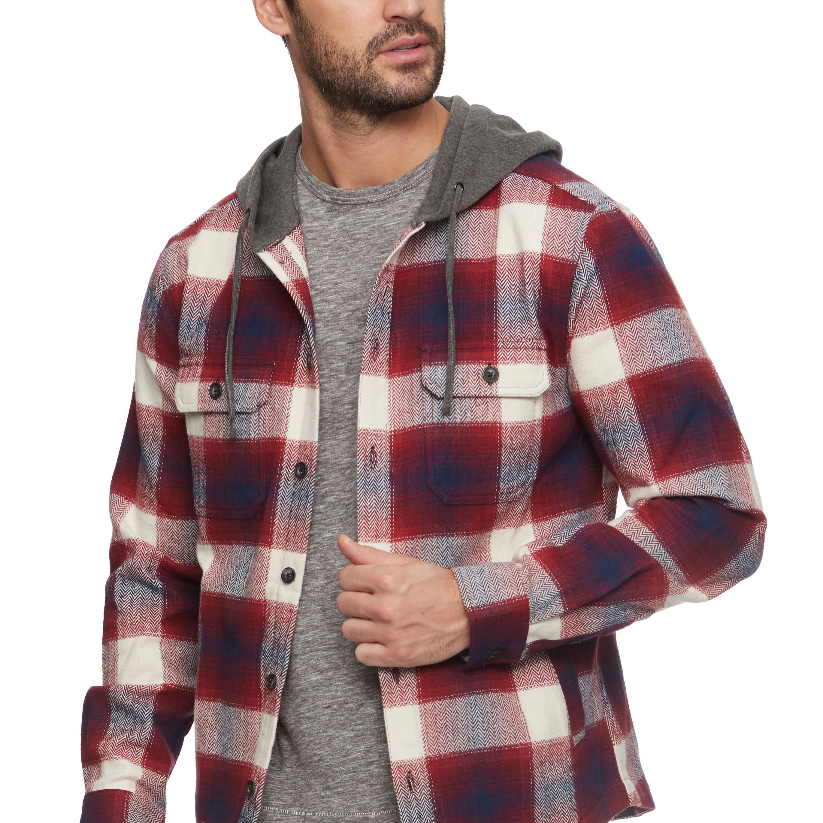 Eastchester Hooded Herringbone Shirt Jacket-Men's Outerwear-Vixen Collection, Day Spa and Women's Boutique Located in Seattle, Washington