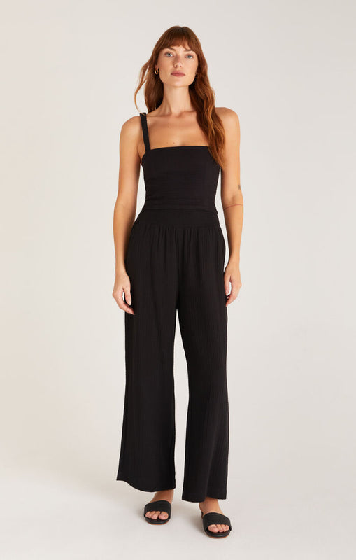 Cambria Gauze Top, Black-Tank Tops-Vixen Collection, Day Spa and Women's Boutique Located in Seattle, Washington