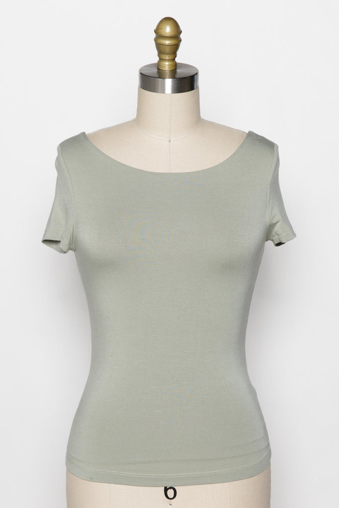 Back Appeal Top, Sage-Short Sleeves-Vixen Collection, Day Spa and Women's Boutique Located in Seattle, Washington