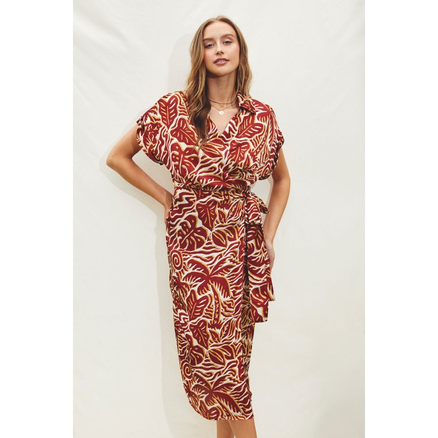 Etruscan Red Wrap Dress-Dresses-Vixen Collection, Day Spa and Women's Boutique Located in Seattle, Washington