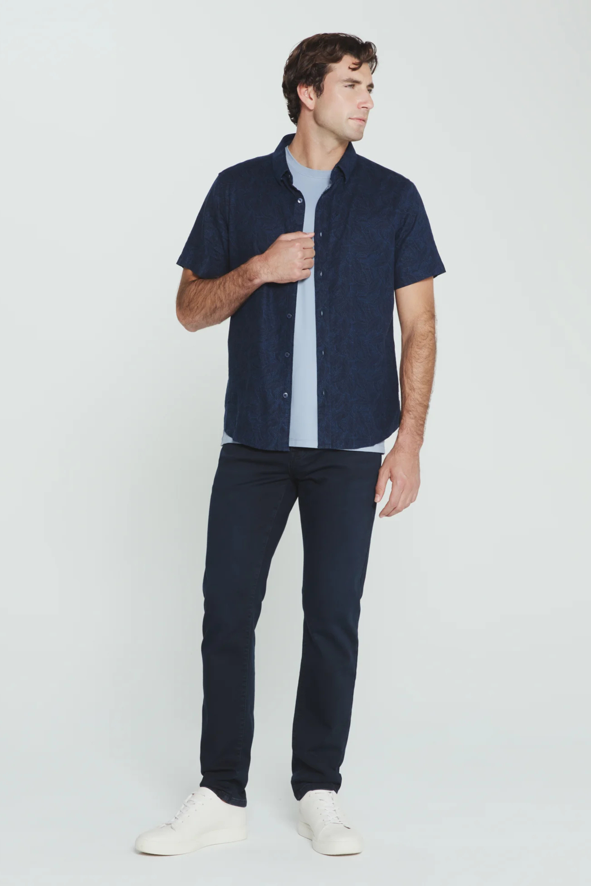 Oasis Linen Botanical Shirt-Men's Tops-Vixen Collection, Day Spa and Women's Boutique Located in Seattle, Washington