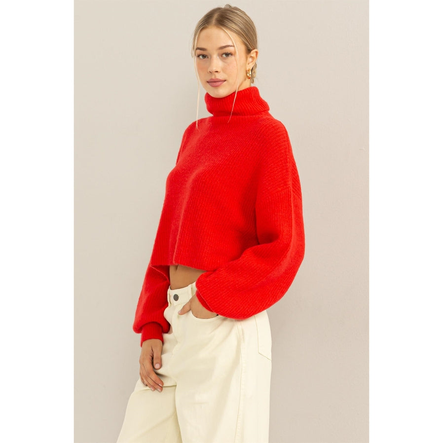 Mt. Baker Cropped Turtleneck Sweater-Sweaters-Vixen Collection, Day Spa and Women's Boutique Located in Seattle, Washington