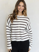 Pretty Piper Striped Cardigan-Sweaters-Vixen Collection, Day Spa and Women's Boutique Located in Seattle, Washington