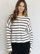 Pretty Piper Striped Cardigan-Sweaters-Vixen Collection, Day Spa and Women's Boutique Located in Seattle, Washington