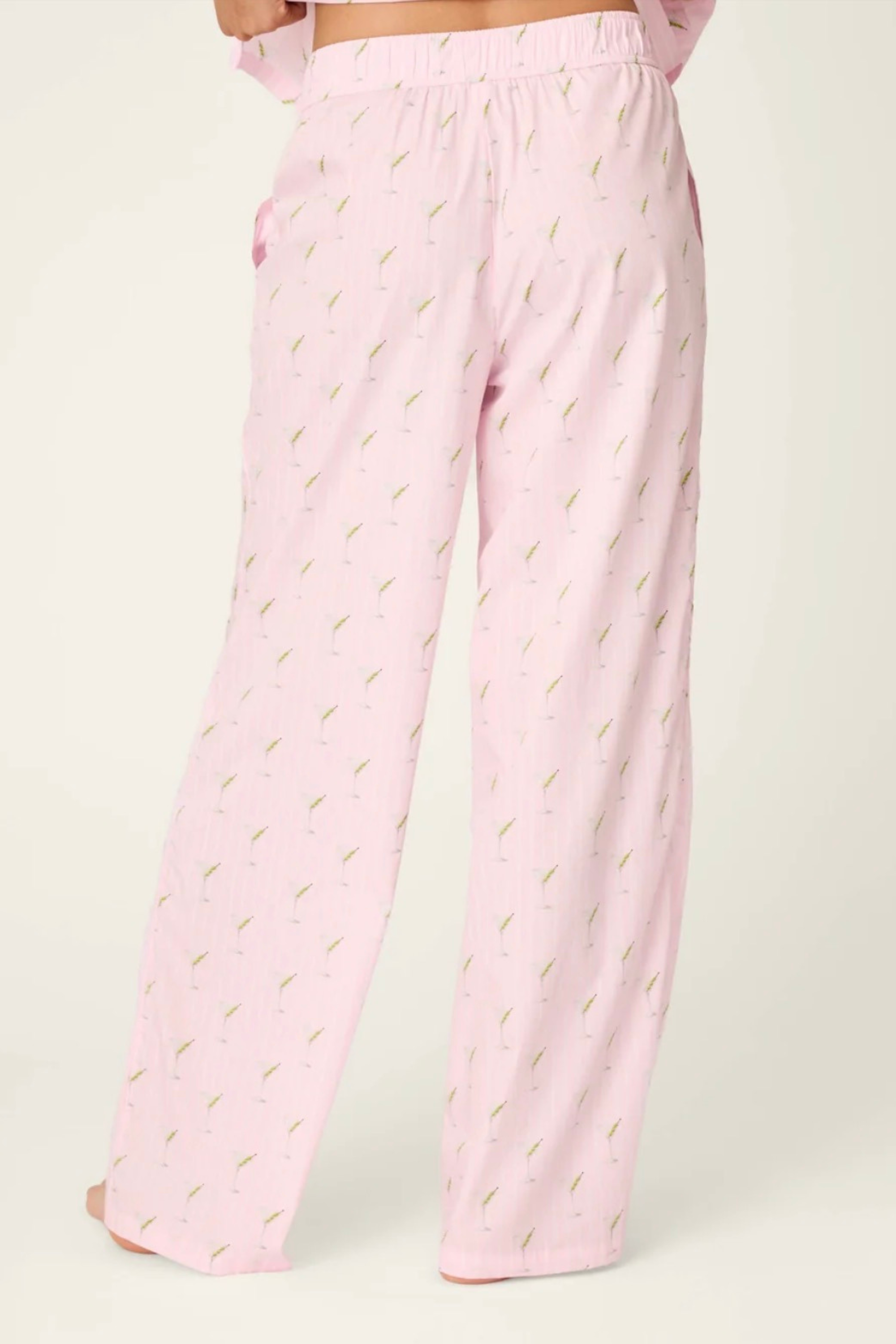 Afterparty Poplin Stripe & Martini Print Pajama Pants by PJ Salvage-Loungewear Bottoms-Vixen Collection, Day Spa and Women's Boutique Located in Seattle, Washington