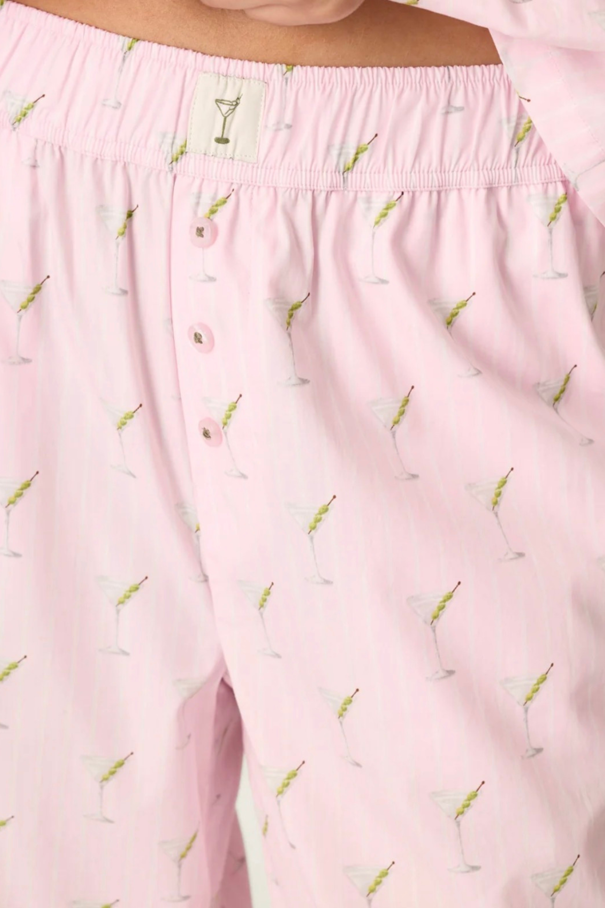Afterparty Poplin Stripe & Martini Print Pajama Pants by PJ Salvage-Loungewear Bottoms-Vixen Collection, Day Spa and Women's Boutique Located in Seattle, Washington