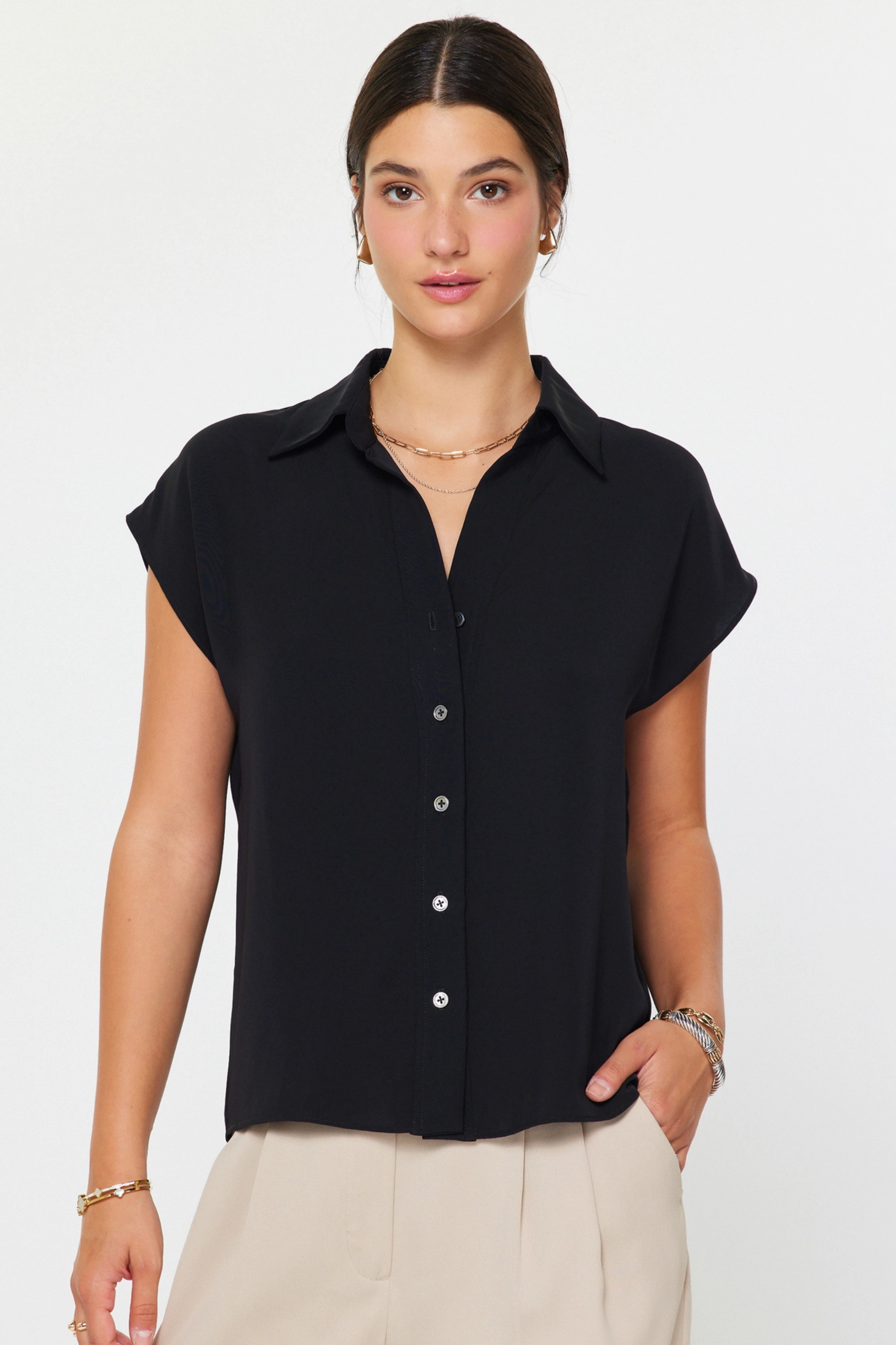 All Day Button Down-Tops-Vixen Collection, Day Spa and Women's Boutique Located in Seattle, Washington