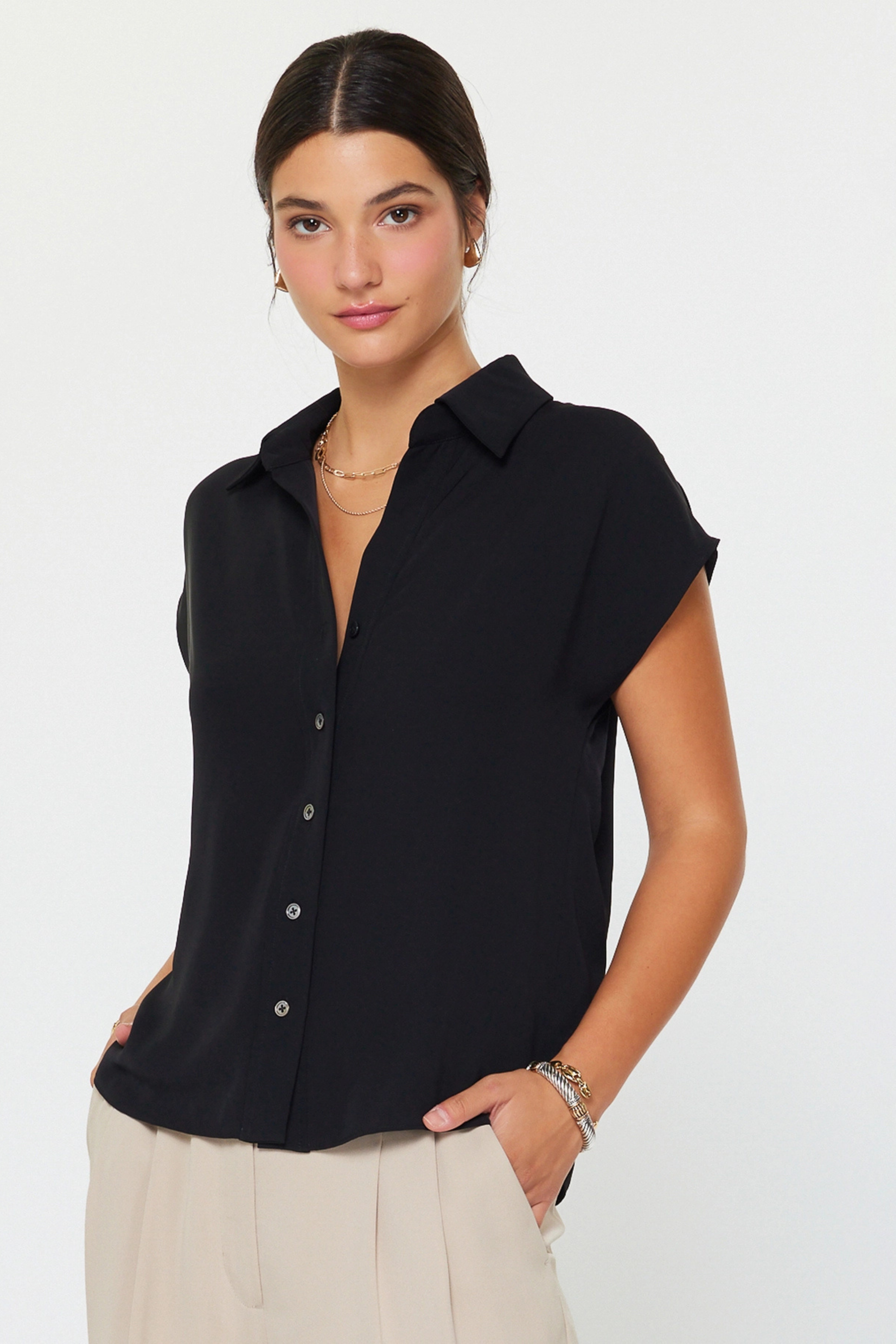 All Day Button Down-Tops-Vixen Collection, Day Spa and Women's Boutique Located in Seattle, Washington