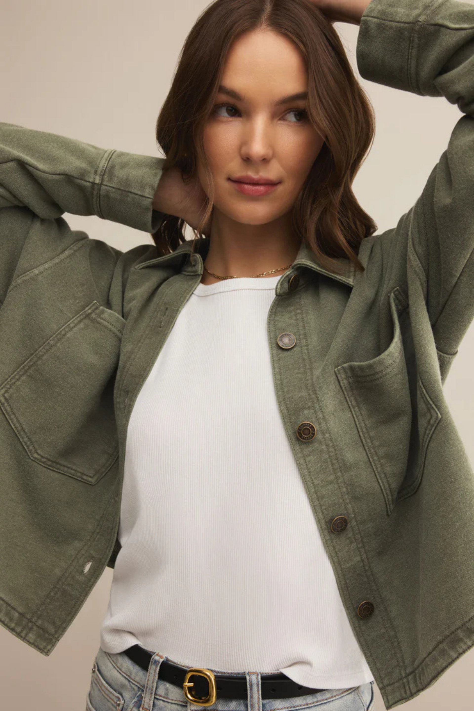 AllDayCroppedJacketHunterGreen