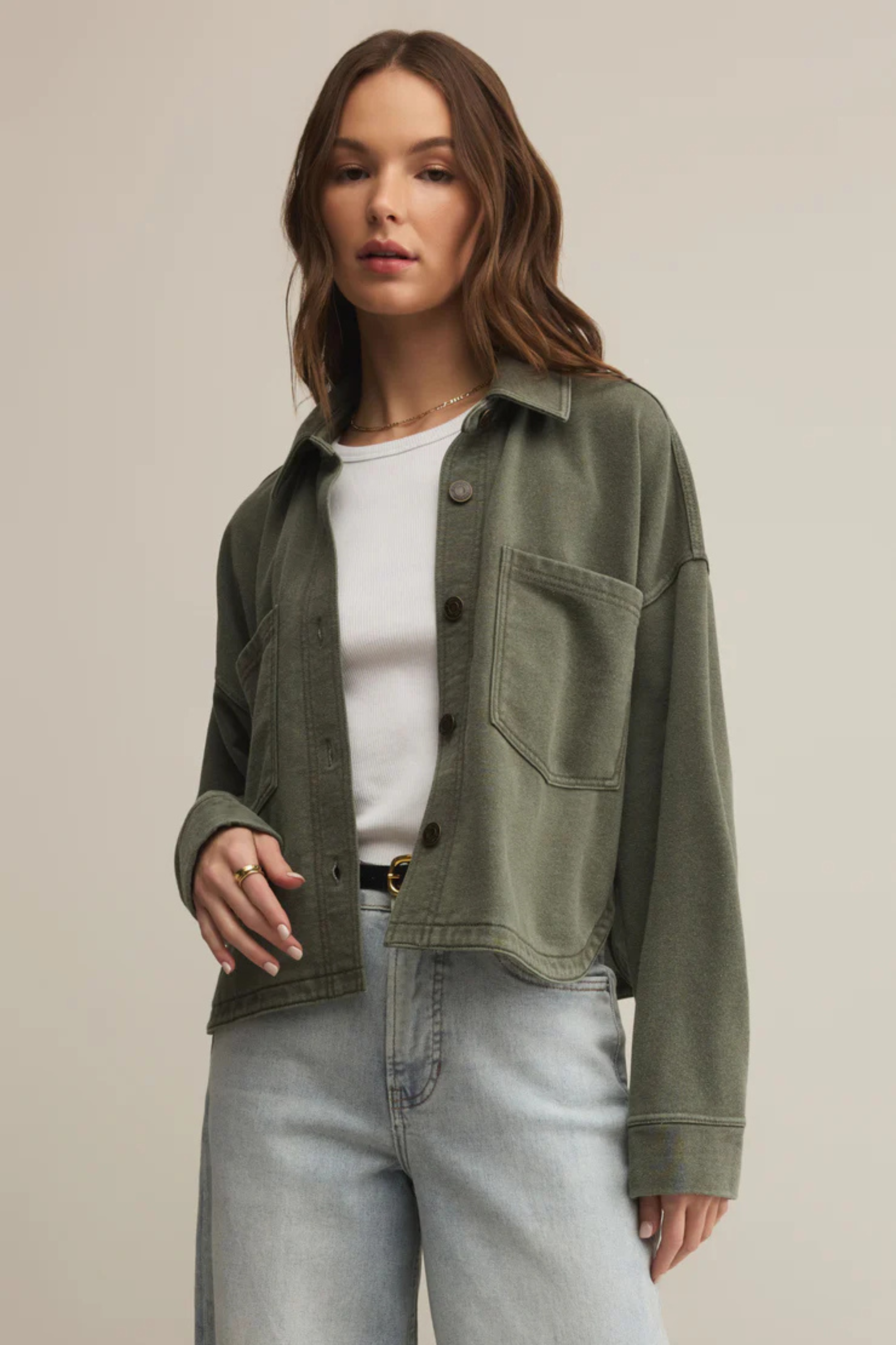 All Day Cropped Knit Jacket-Jackets-Vixen Collection, Day Spa and Women's Boutique Located in Seattle, Washington