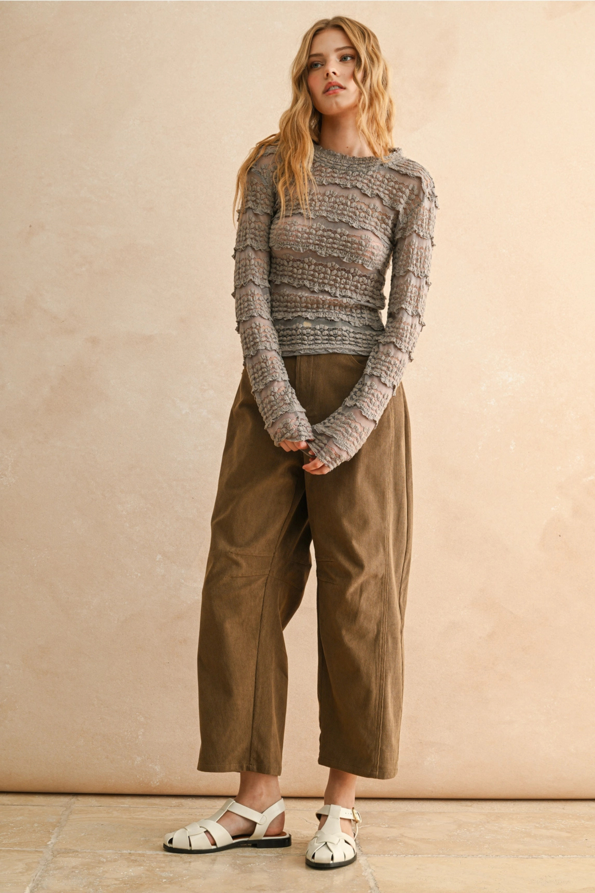 Antique Petal Blouse-Long Sleeves-Vixen Collection, Day Spa and Women's Boutique Located in Seattle, Washington