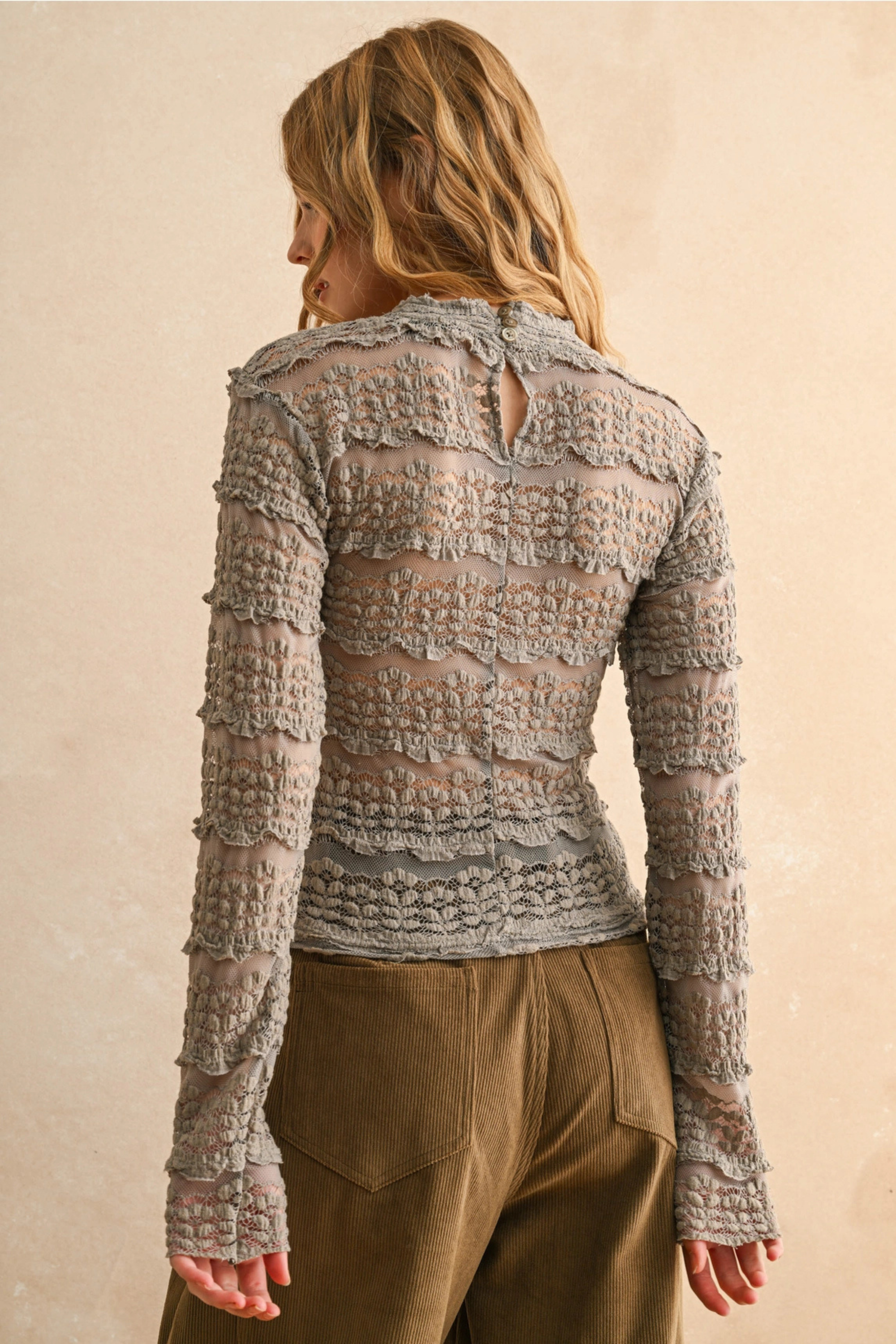 Antique Petal Blouse-Long Sleeves-Vixen Collection, Day Spa and Women's Boutique Located in Seattle, Washington