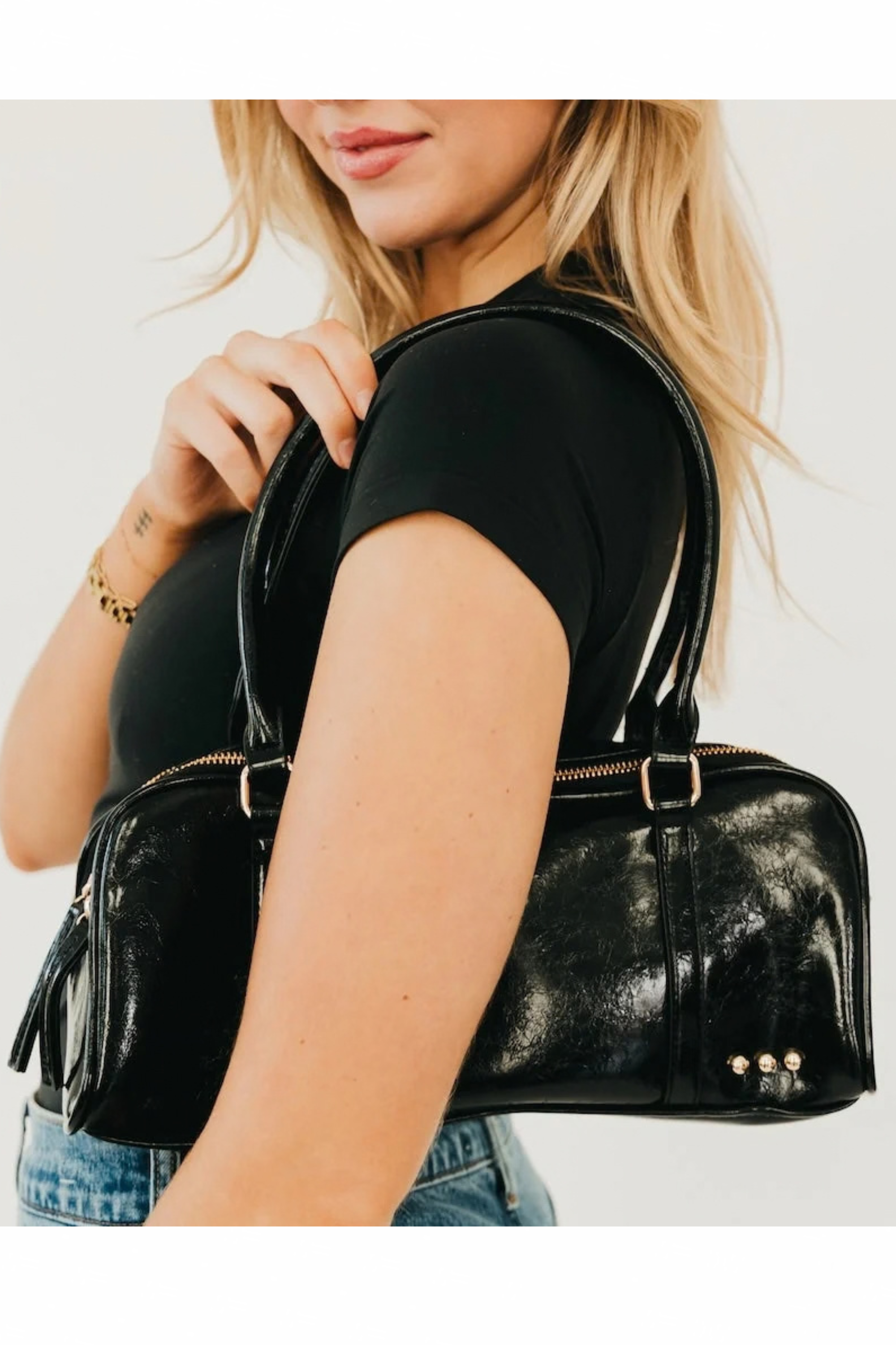 Arlys Barrel Shoulder Bag-Bags + Wallets-Vixen Collection, Day Spa and Women's Boutique Located in Seattle, Washington