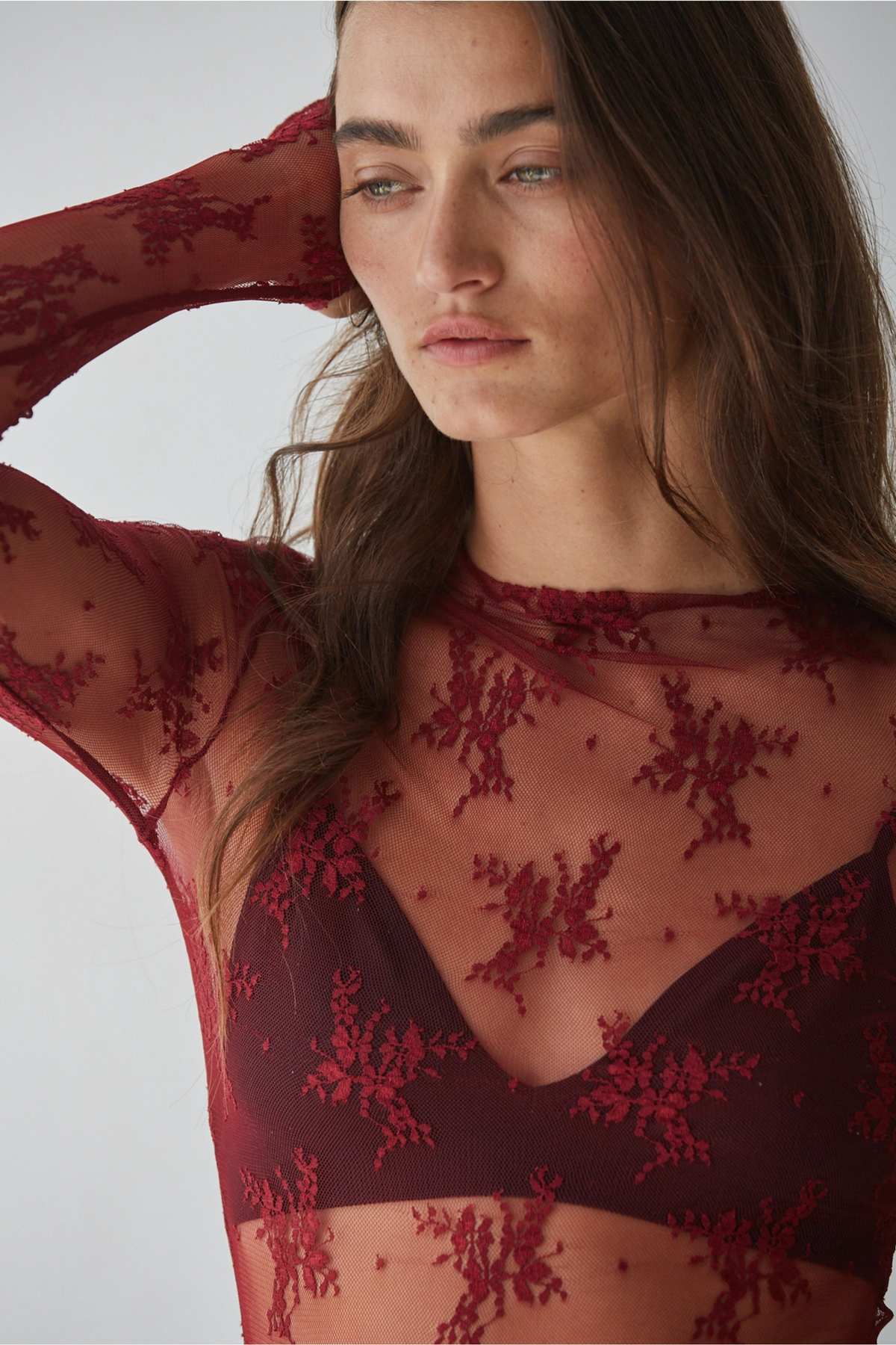 Aubrey Lace Top-Long Sleeves-Vixen Collection, Day Spa and Women's Boutique Located in Seattle, Washington