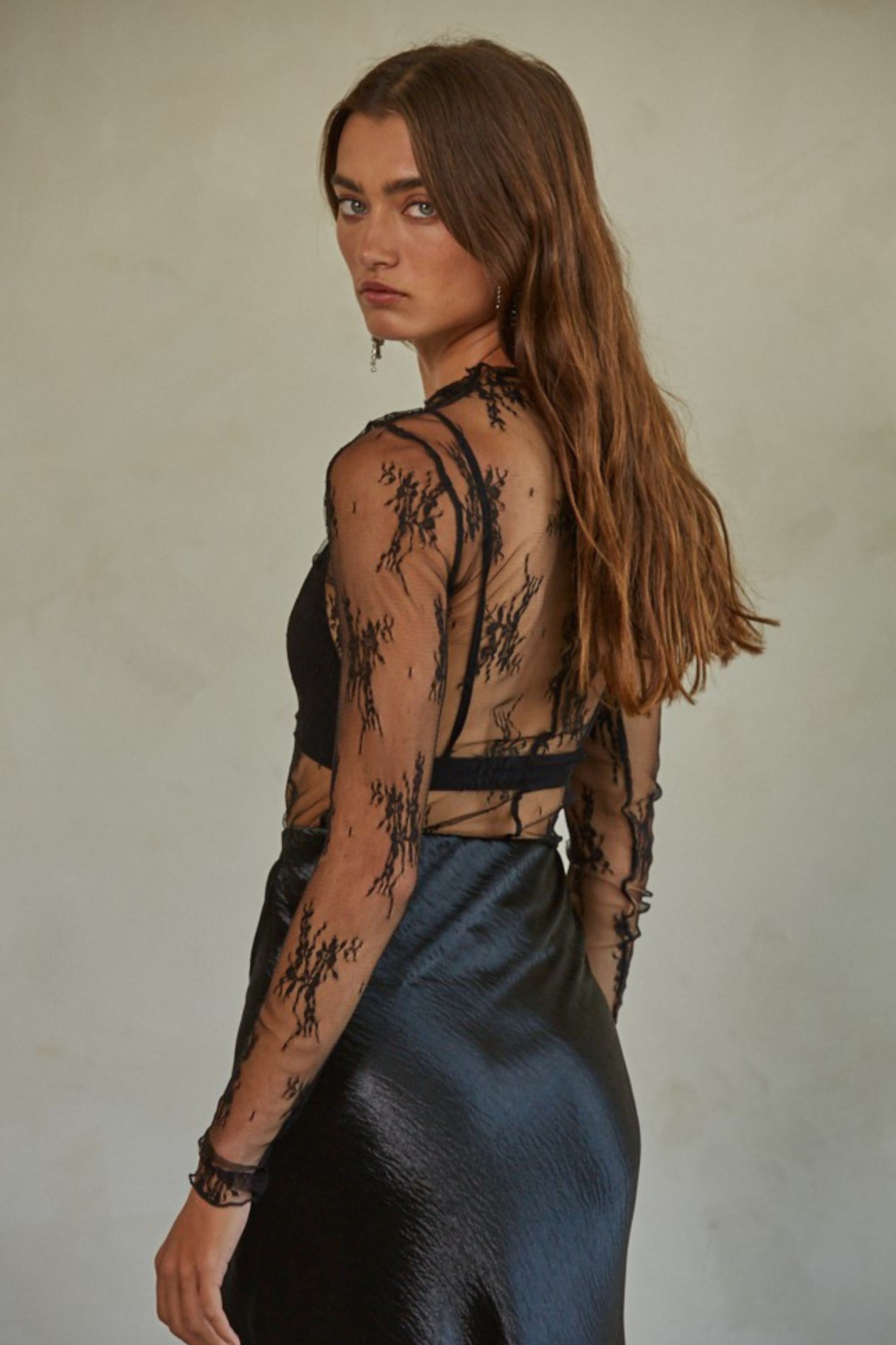 Aubrey Lace Top-Long Sleeves-Vixen Collection, Day Spa and Women's Boutique Located in Seattle, Washington