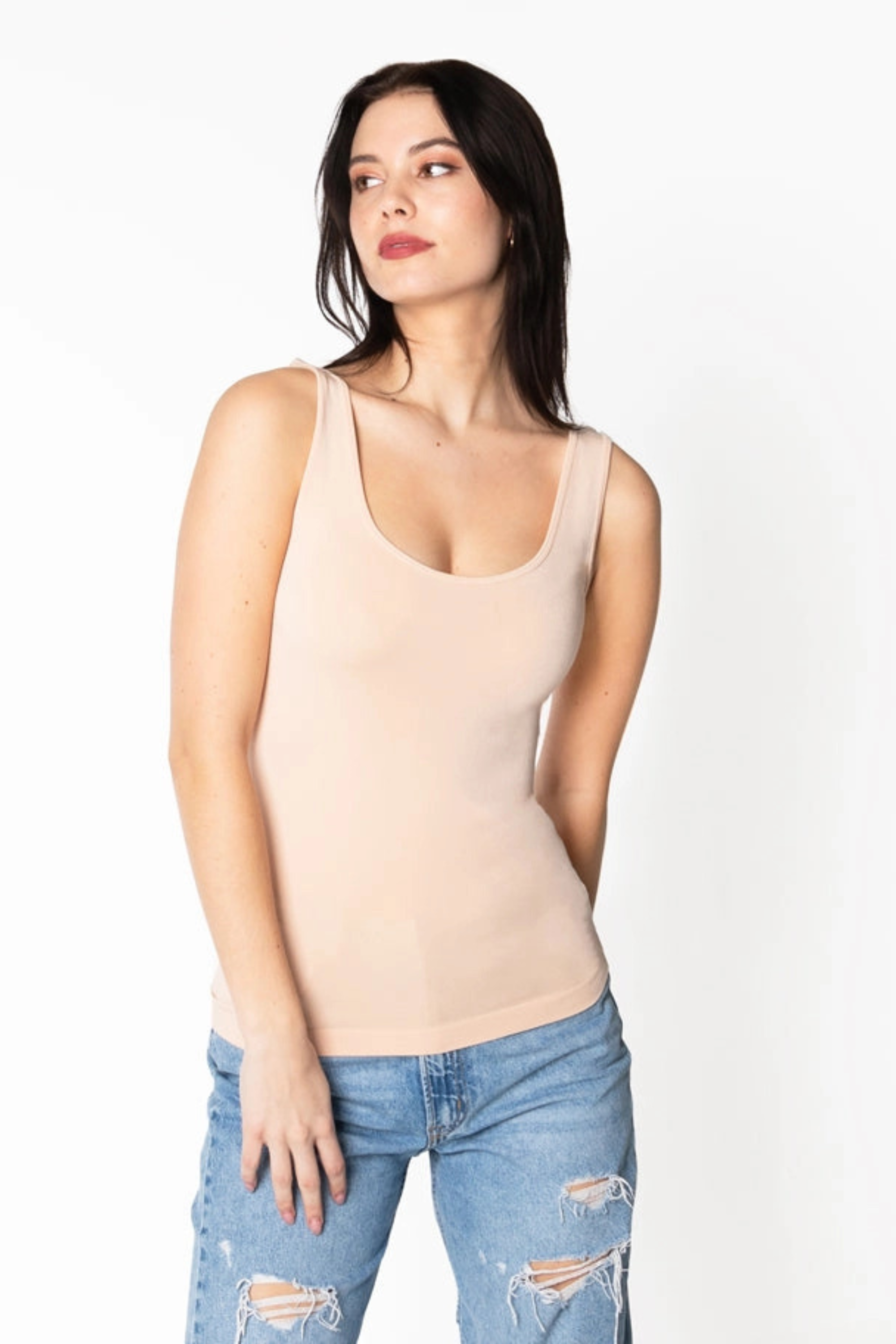 Bamboo Short Tank-Tank Tops-Vixen Collection, Day Spa and Women's Boutique Located in Seattle, Washington
