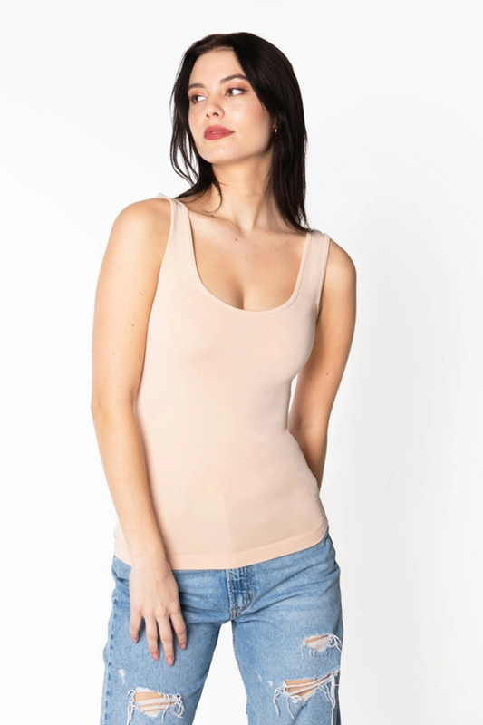 Bamboo Short Tank-Tank Tops-Vixen Collection, Day Spa and Women's Boutique Located in Seattle, Washington