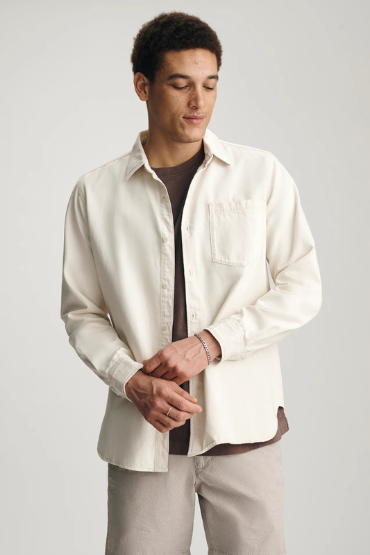 Bill Linen Denim Shirt-Long Sleeves-Vixen Collection, Day Spa and Women's Boutique Located in Seattle, Washington