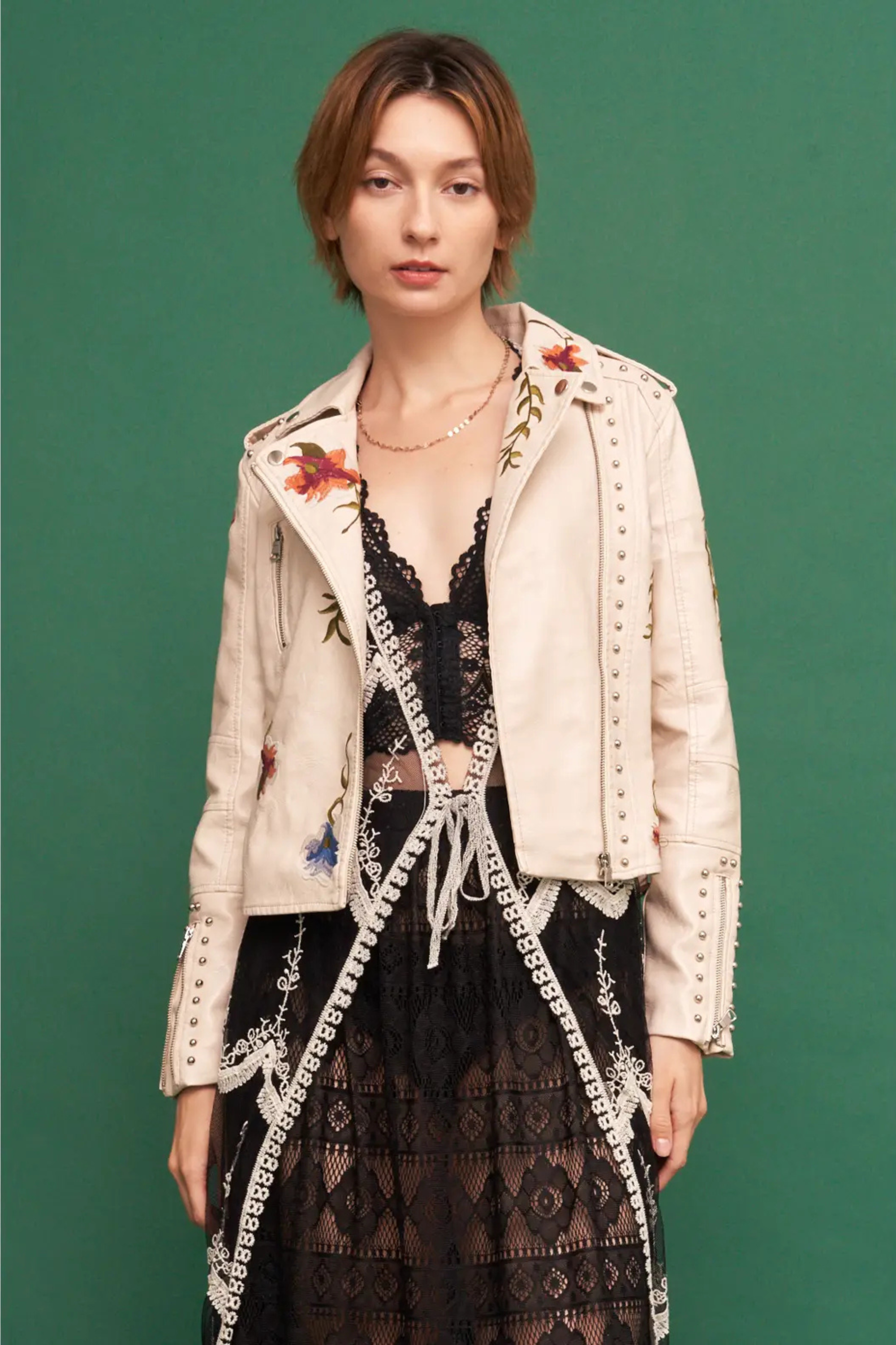 Birds of Paradise Moto Jacket-Jackets-Vixen Collection, Day Spa and Women's Boutique Located in Seattle, Washington