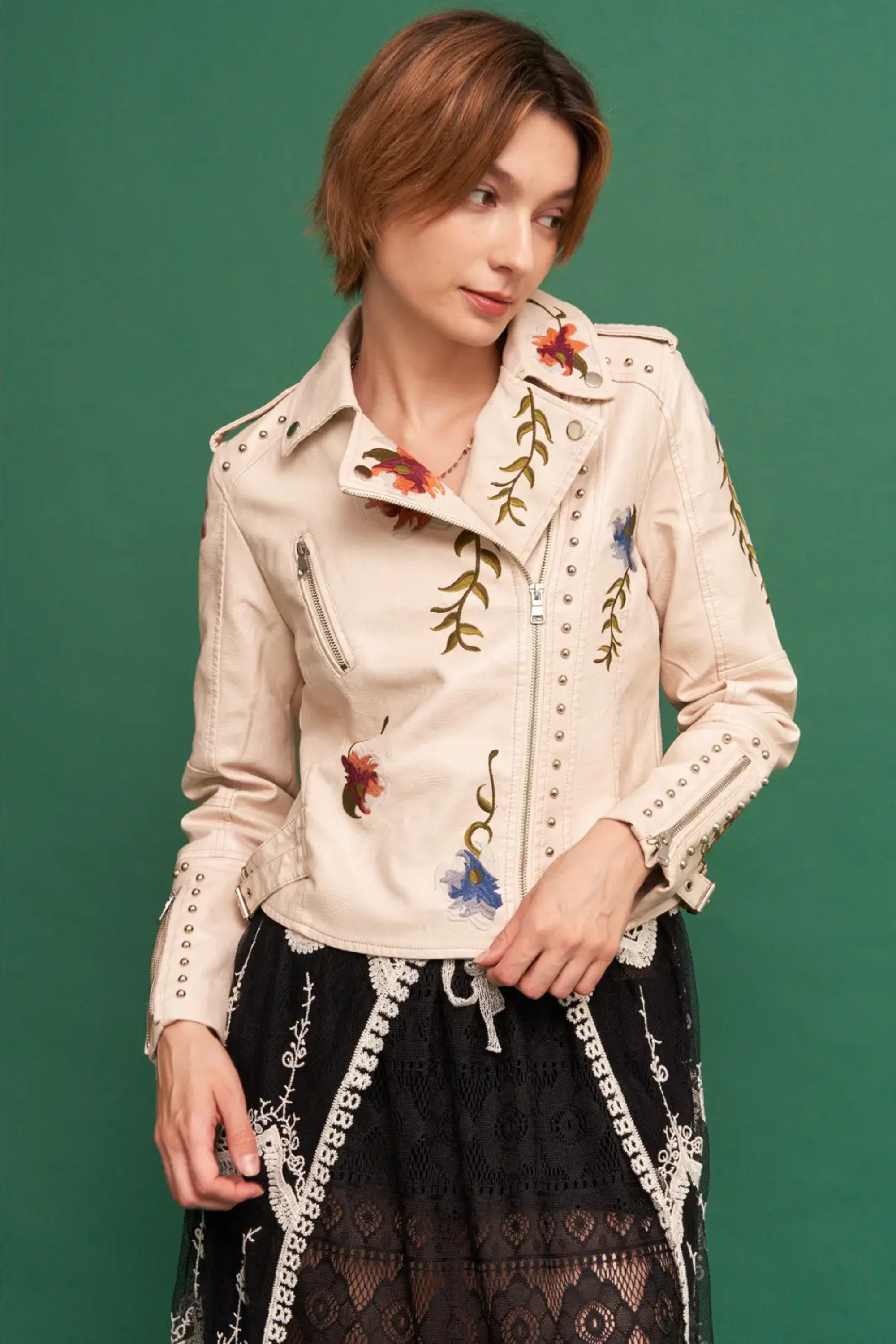 Birds of Paradise Moto Jacket-Jackets-Vixen Collection, Day Spa and Women's Boutique Located in Seattle, Washington