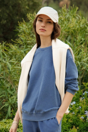 Boyfriend Denim Sweatshirt-Sweatshirts-Vixen Collection, Day Spa and Women's Boutique Located in Seattle, Washington