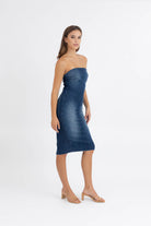 Level99 Kayla Denim Dress-Dresses-Vixen Collection, Day Spa and Women's Boutique Located in Seattle, Washington