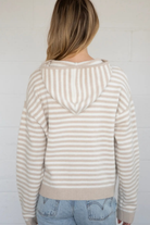 Cafe Stripe Zip Up Cardigan-Long Sleeves-Vixen Collection, Day Spa and Women's Boutique Located in Seattle, Washington