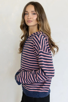 Cafe Stripe Zip Up Cardigan