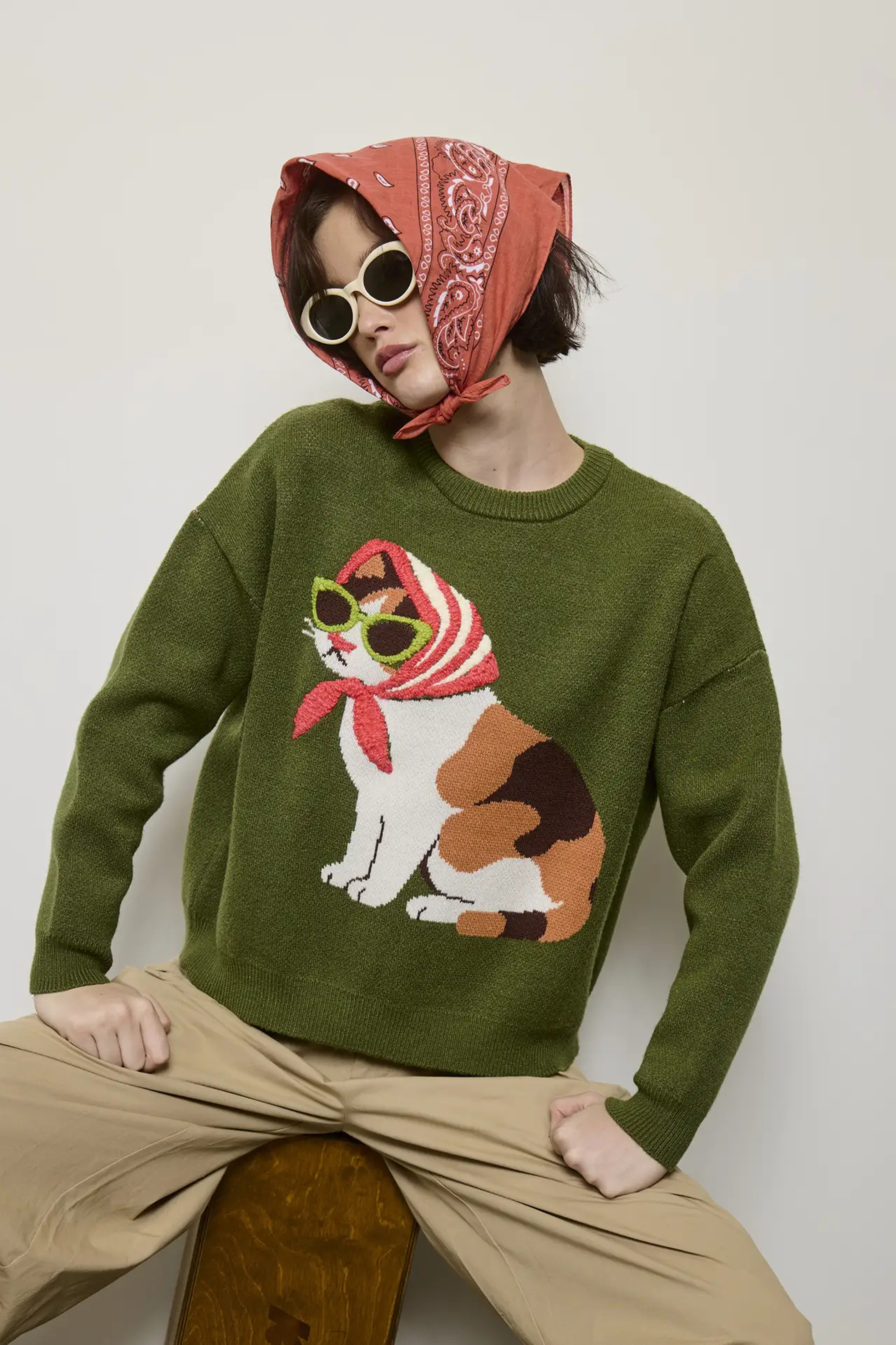 Cat Café Sweater-Sweaters-Vixen Collection, Day Spa and Women's Boutique Located in Seattle, Washington
