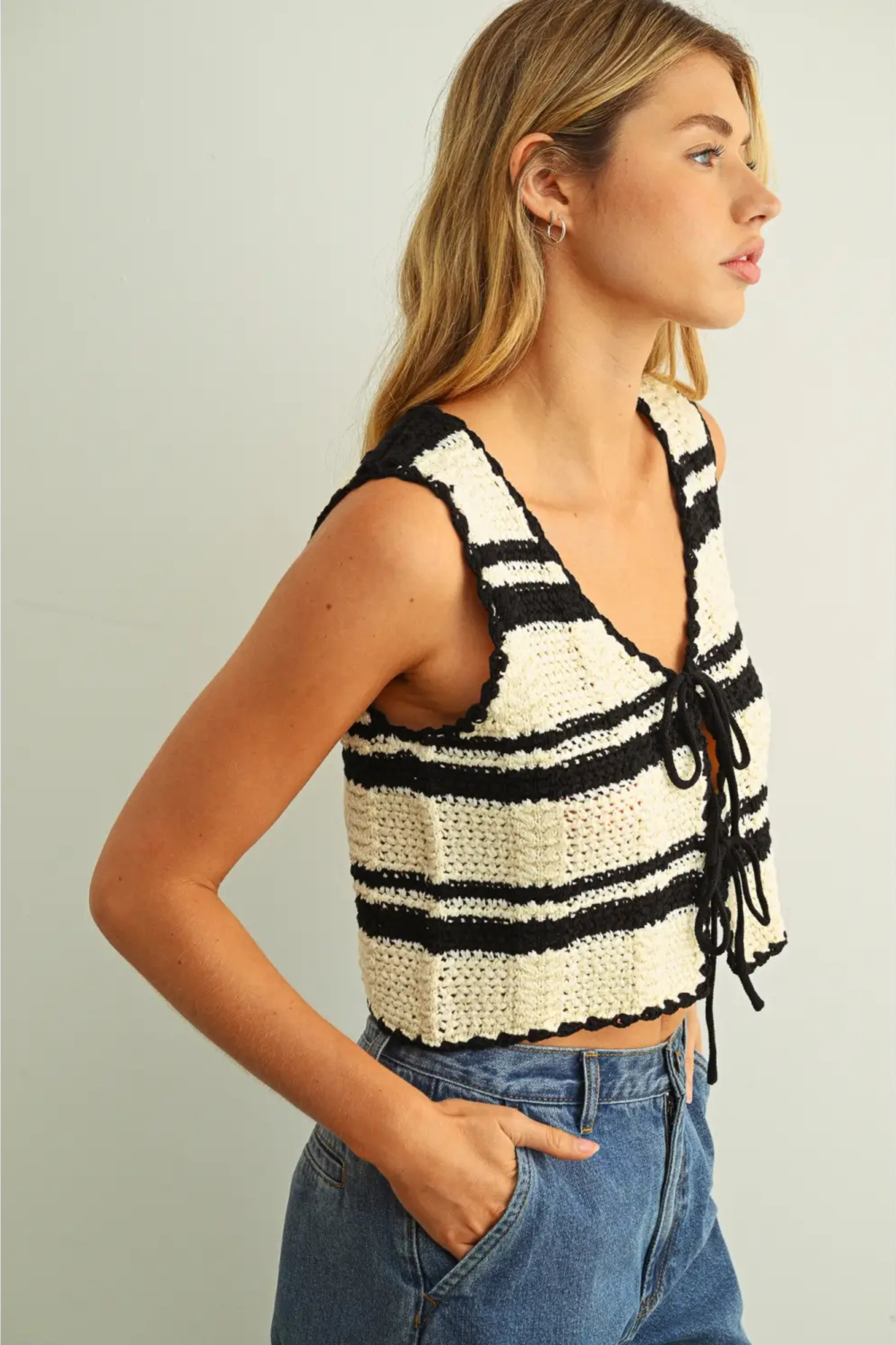 Coastal Current Tie Tank-Tops-Vixen Collection, Day Spa and Women's Boutique Located in Seattle, Washington