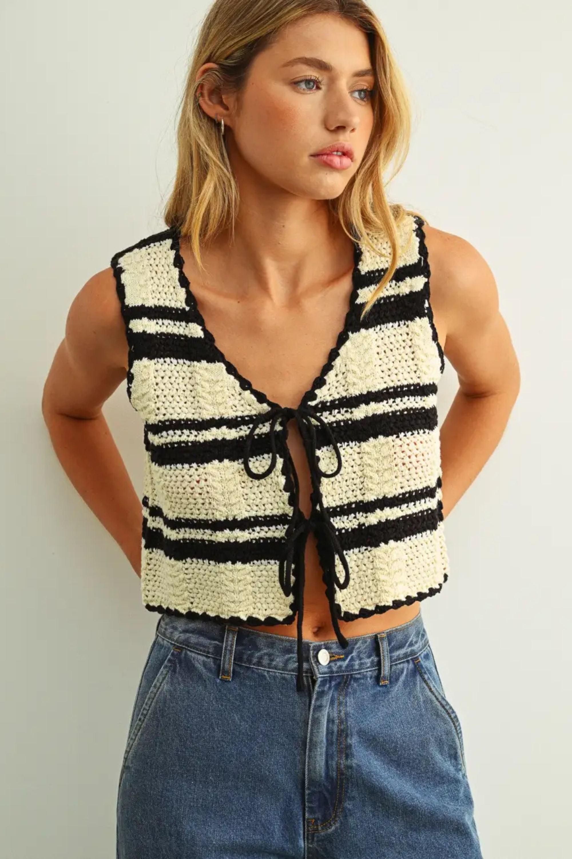 Coastal Current Tie Tank-Tops-Vixen Collection, Day Spa and Women's Boutique Located in Seattle, Washington