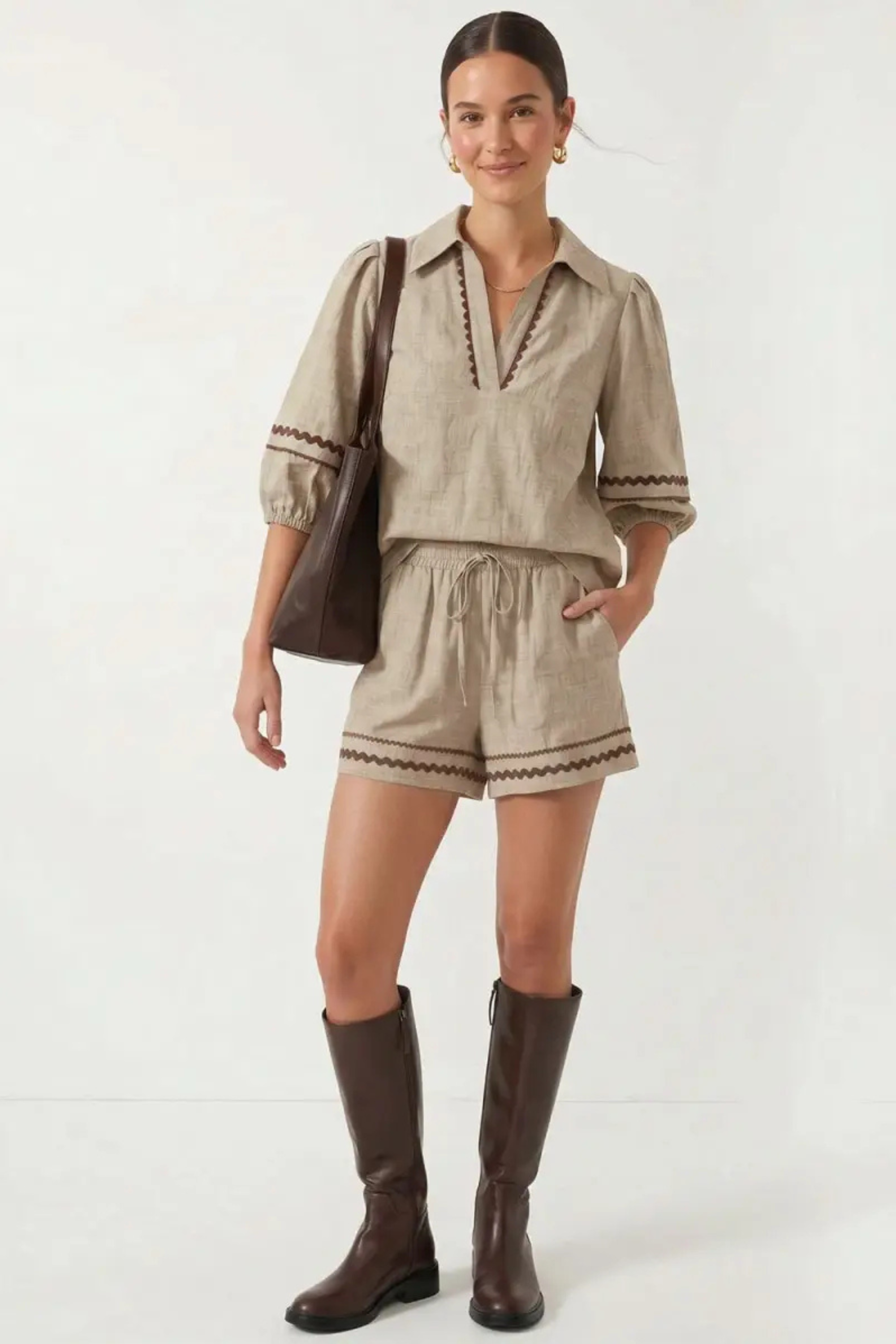 Shelly Linen Shorts-Shorts-Vixen Collection, Day Spa and Women's Boutique Located in Seattle, Washington