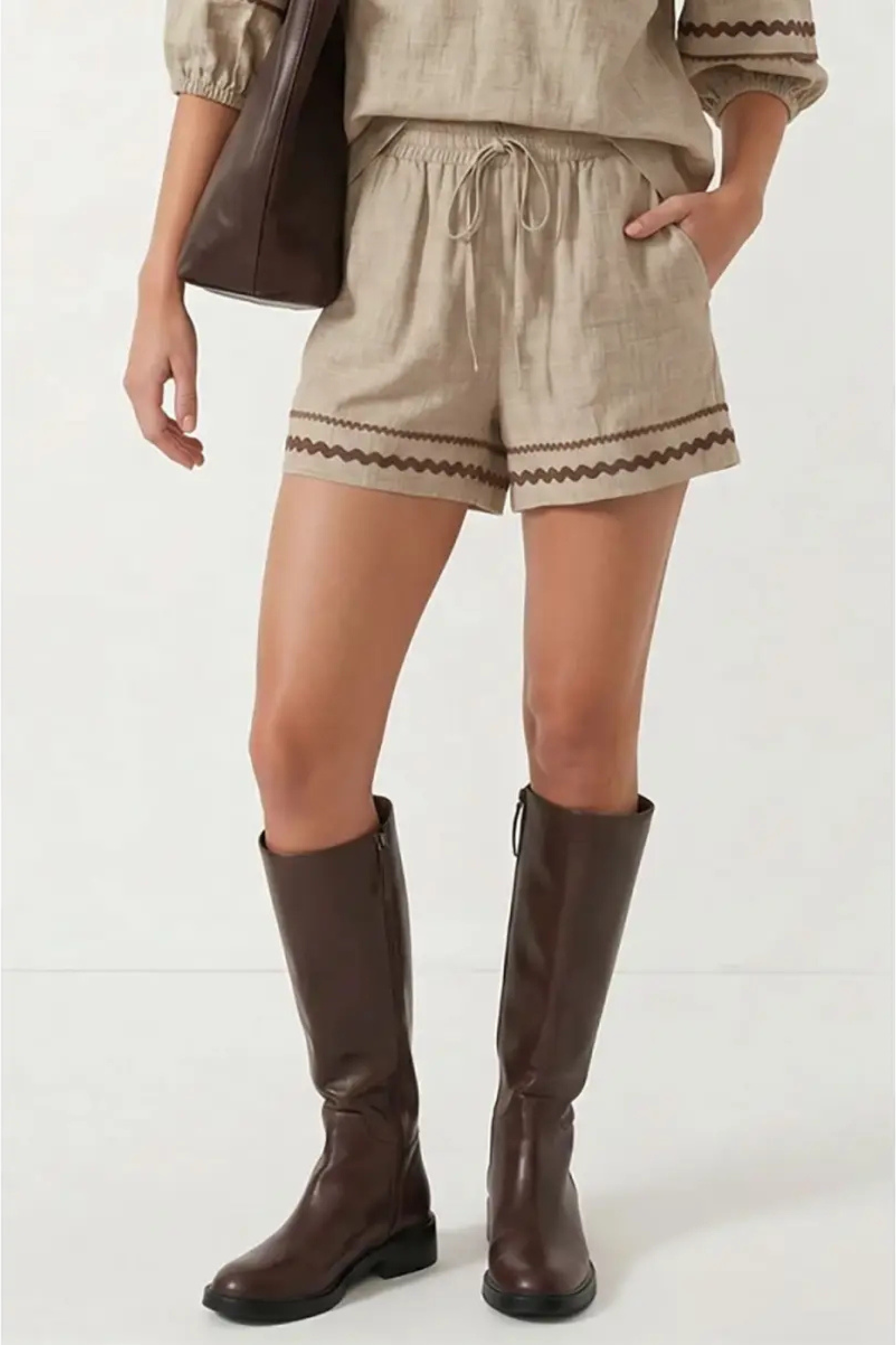 Shelly Linen Shorts-Shorts-Vixen Collection, Day Spa and Women's Boutique Located in Seattle, Washington