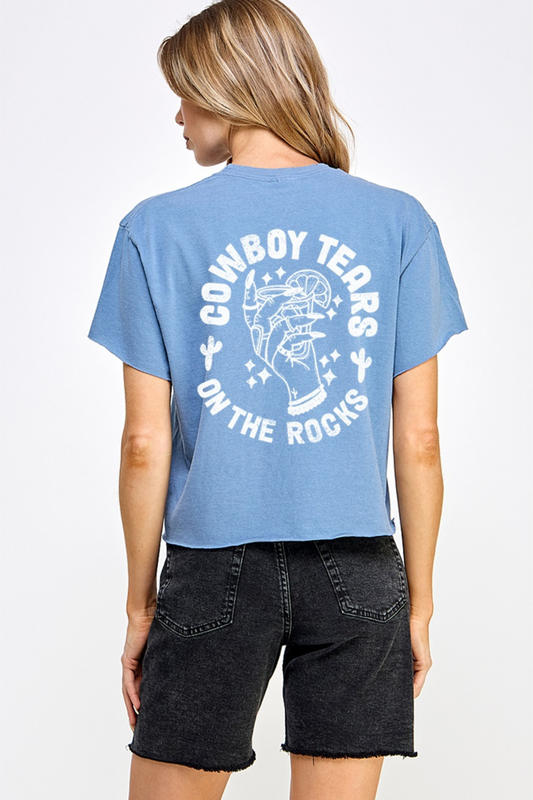Cowboy Tears Graphic Tee-Short Sleeves-Vixen Collection, Day Spa and Women's Boutique Located in Seattle, Washington