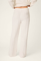 Cozy Chenille Cable Knit Lounge Pants-Loungewear Bottoms-Vixen Collection, Day Spa and Women's Boutique Located in Seattle, Washington