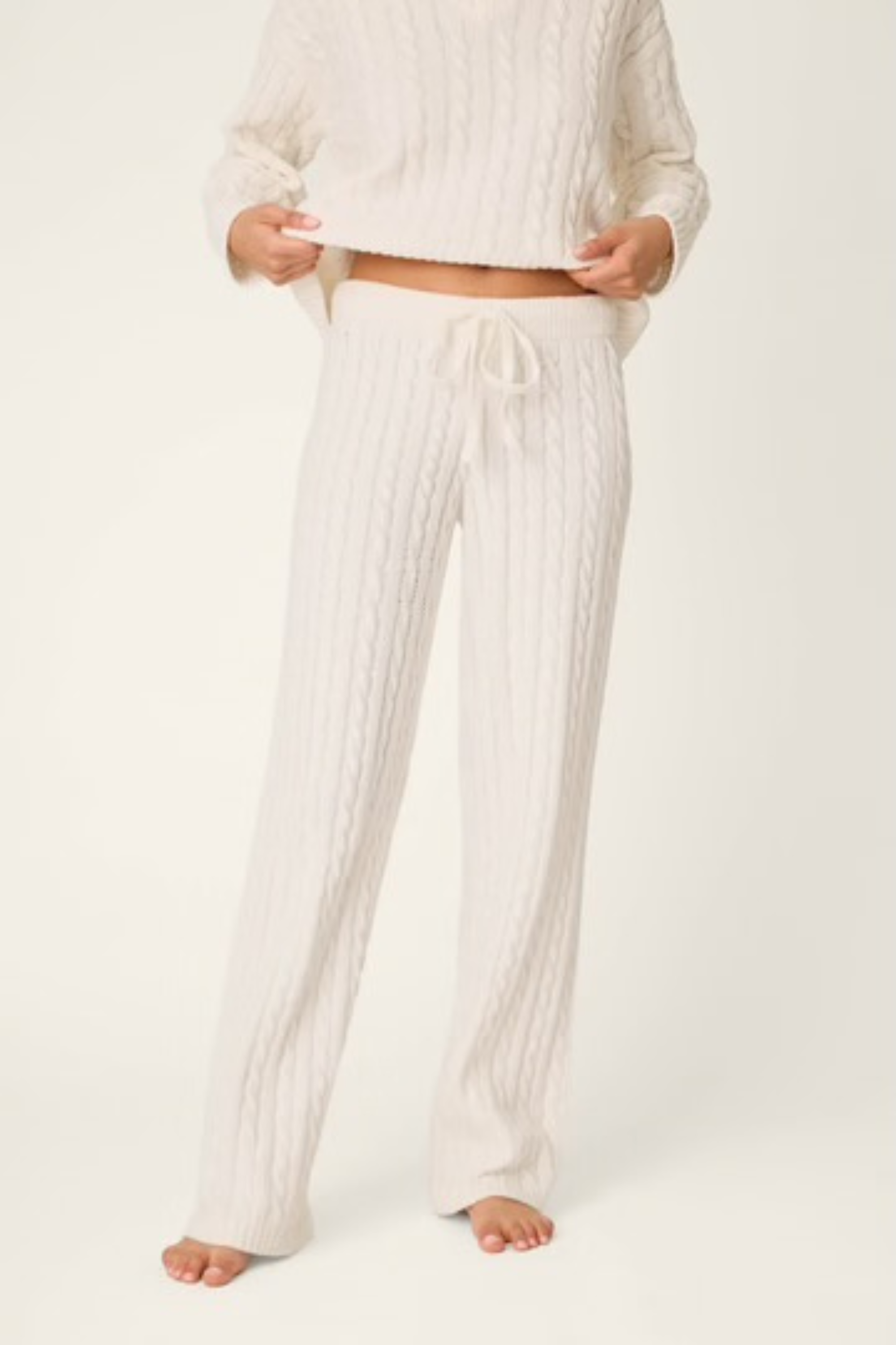 Cozy Chenille Cable Knit Lounge Pants-Loungewear Bottoms-Vixen Collection, Day Spa and Women's Boutique Located in Seattle, Washington