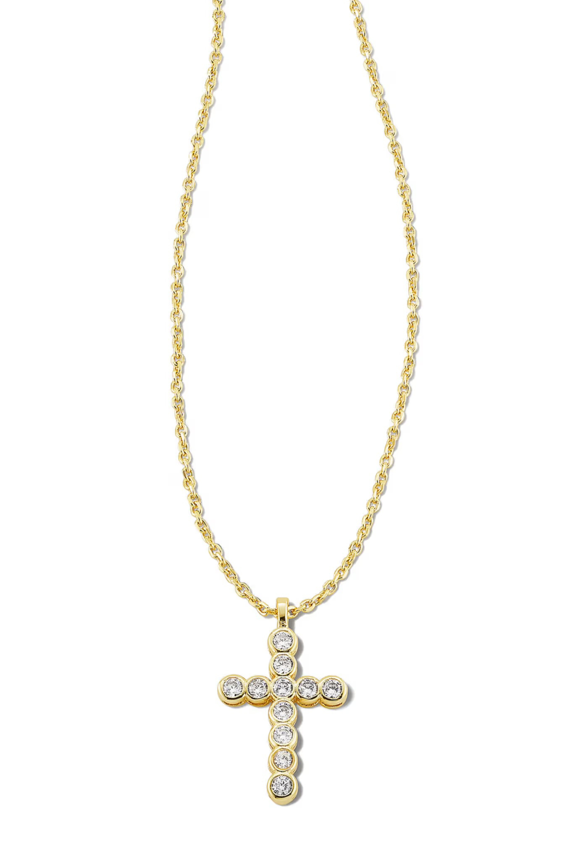 Cross Crystal Pendant Necklace-Necklaces-Vixen Collection, Day Spa and Women's Boutique Located in Seattle, Washington