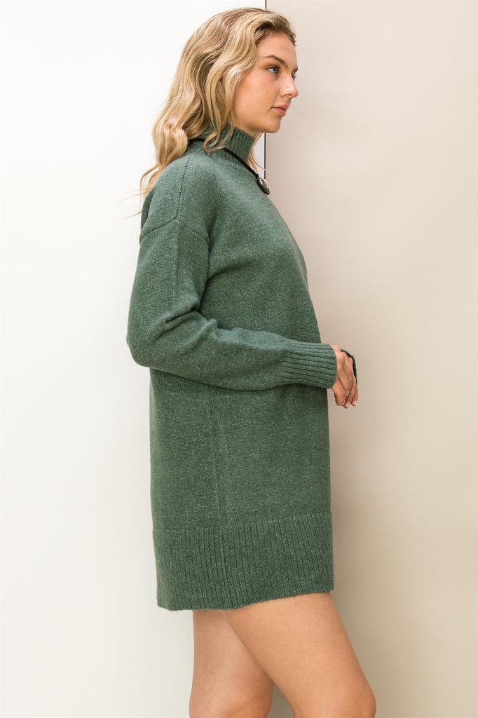 Green Tea Knit Mini Dress-Dresses-Vixen Collection, Day Spa and Women's Boutique Located in Seattle, Washington