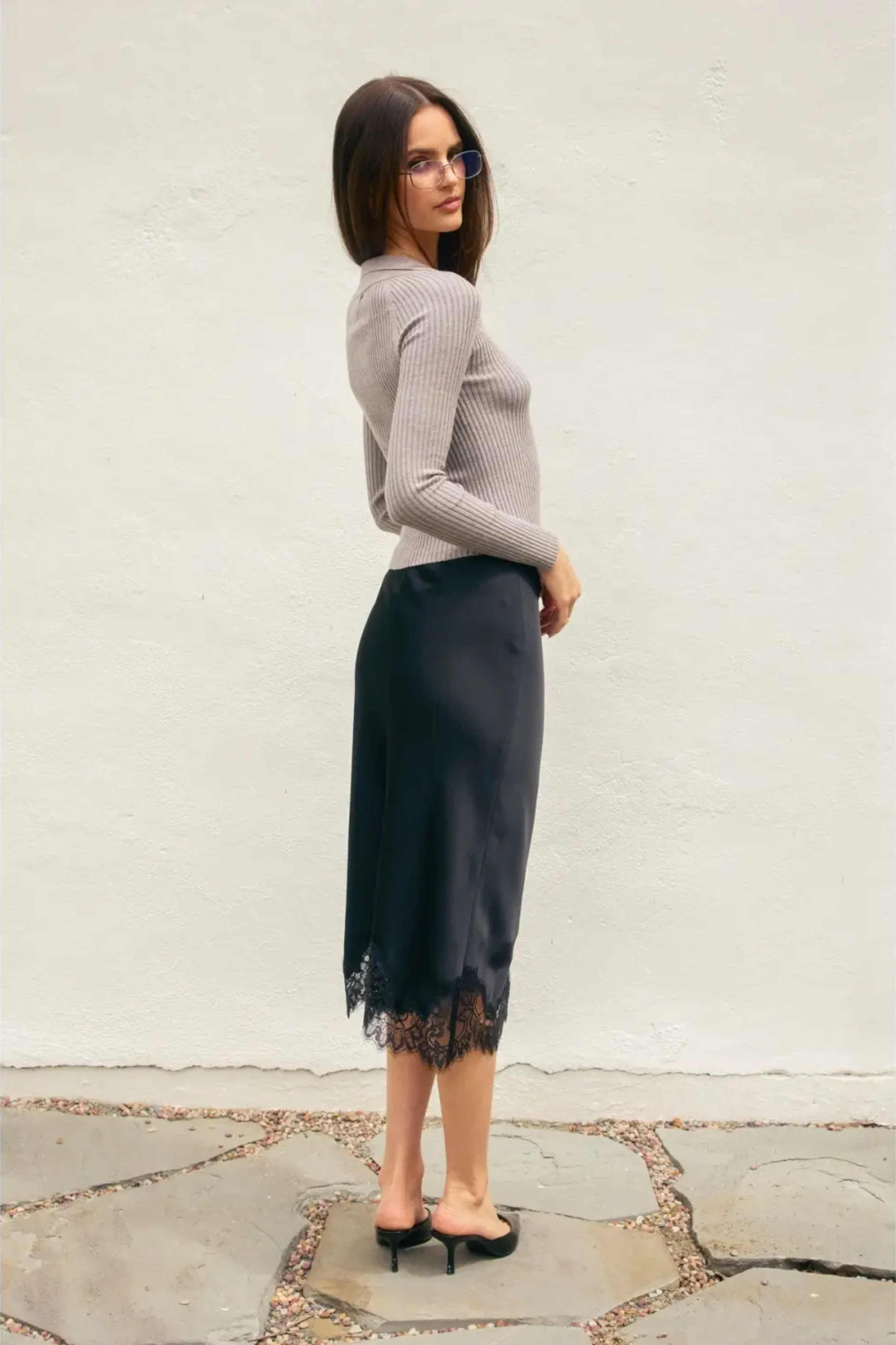 Dawn Lace Midi Skirt-Skirts-Vixen Collection, Day Spa and Women's Boutique Located in Seattle, Washington
