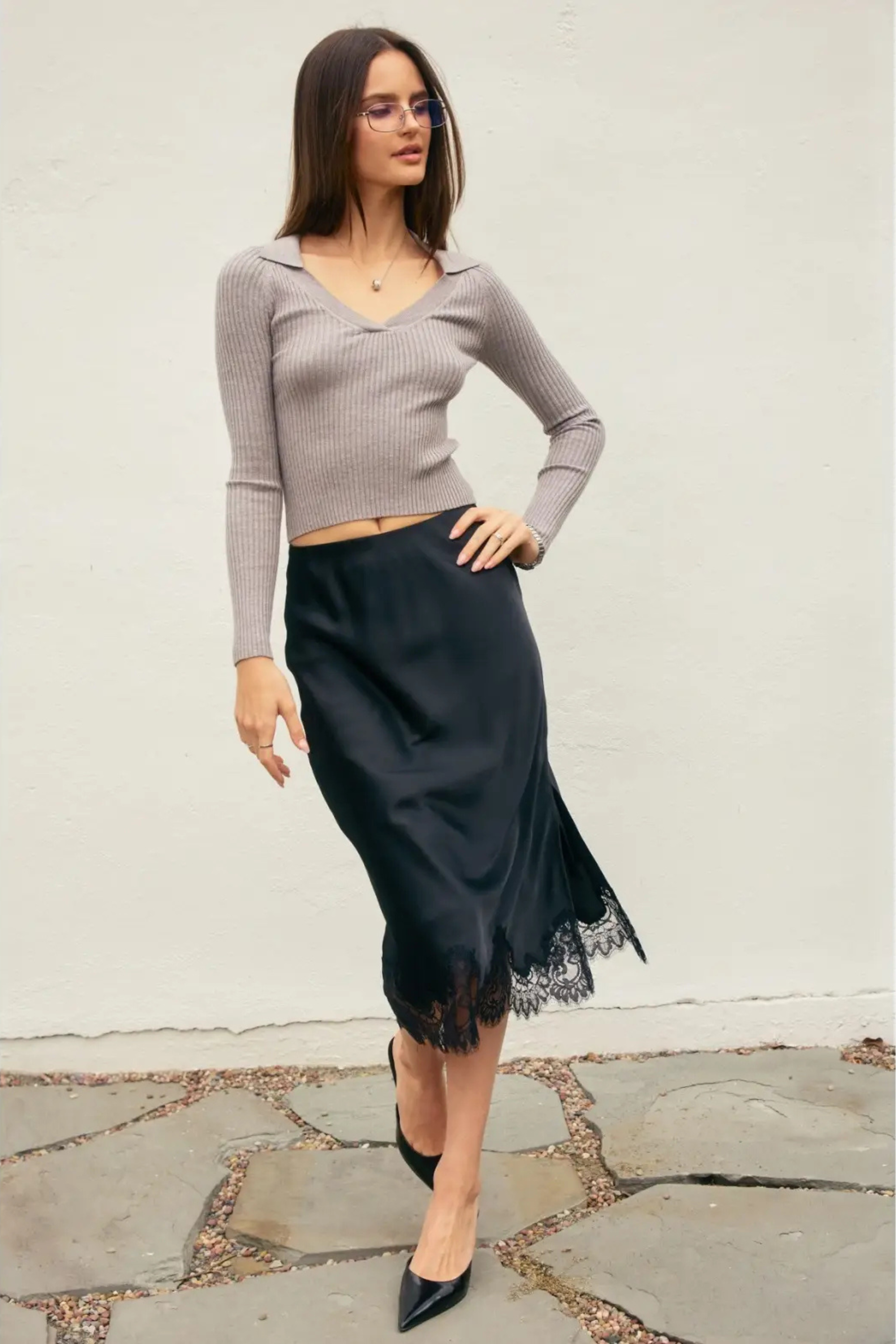 Dawn Lace Midi Skirt-Skirts-Vixen Collection, Day Spa and Women's Boutique Located in Seattle, Washington